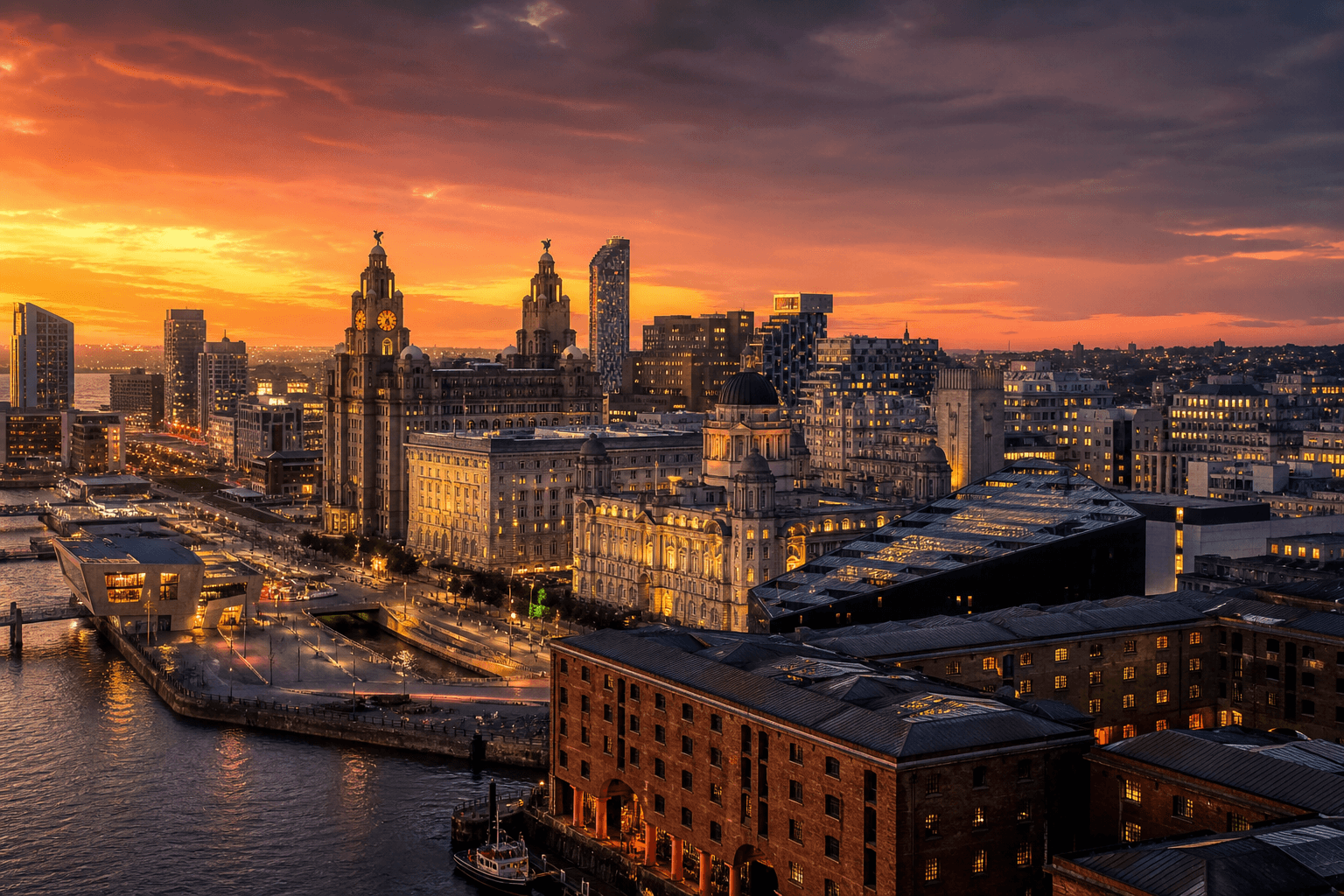 Rage rooms in Liverpool — city skyline